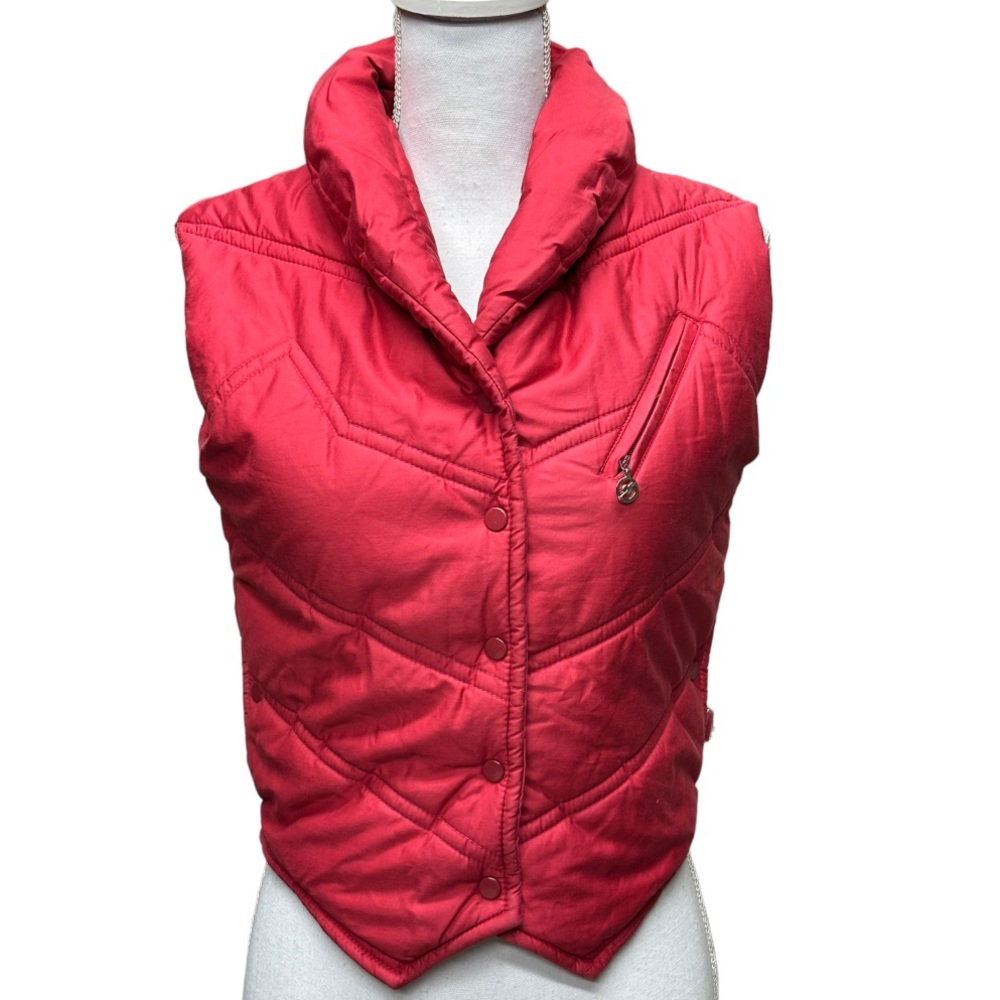 Obermeyer Red Vintage Puffer Skiwear Ski Vest Womens Size L Outdoors Skiing